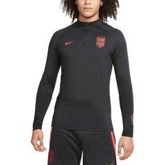 USWNT 2023 Strike Drill Performance Raglan Quarter-Zip Long Sleeve Top Black