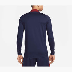 Paris Saint-Germain 2023/24 Strike Drill Performance Raglan Quarter-Zip Long Sleeve Top Navy