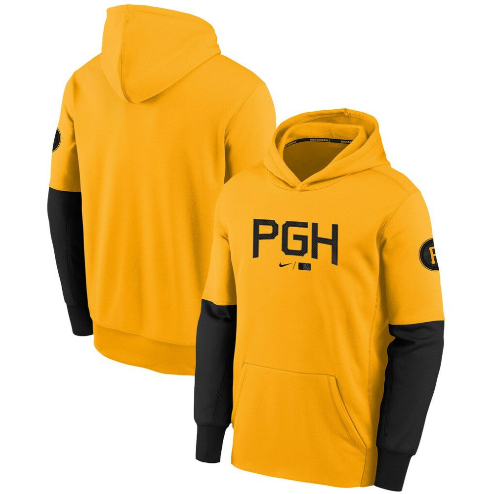 Pittsburgh Pirates Nike Youth City Connect Therma Performance Pullover Hoodie - Gold Hoodies