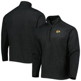 NHL Chicago Blackhawks Antigua Course Quarter-Zip Jacket - Heathered Black