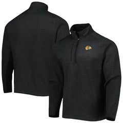 NHL Chicago Blackhawks Antigua Course Quarter-Zip Jacket - Heathered Black