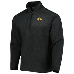 NHL Chicago Blackhawks Antigua Course Quarter-Zip Jacket - Heathered Black
