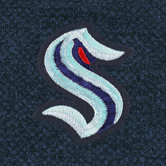 NHL Seattle Kraken Antigua Course Quarter-Zip Jacket - Heathered Deep Sea Blue