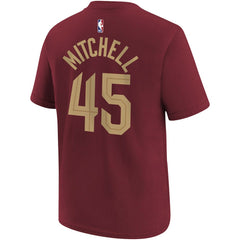 Donovan Mitchell Cleveland Cavaliers Youth Icon Edition Name & Number T-Shirt Wine