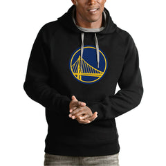 Golden State Warriors Antigua Team Logo Victory Pullover Hoodie Black