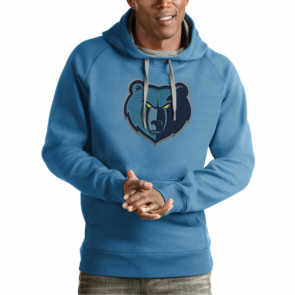 Memphis Grizzlies Antigua Team Logo Victory Pullover Hoodie Light Blue