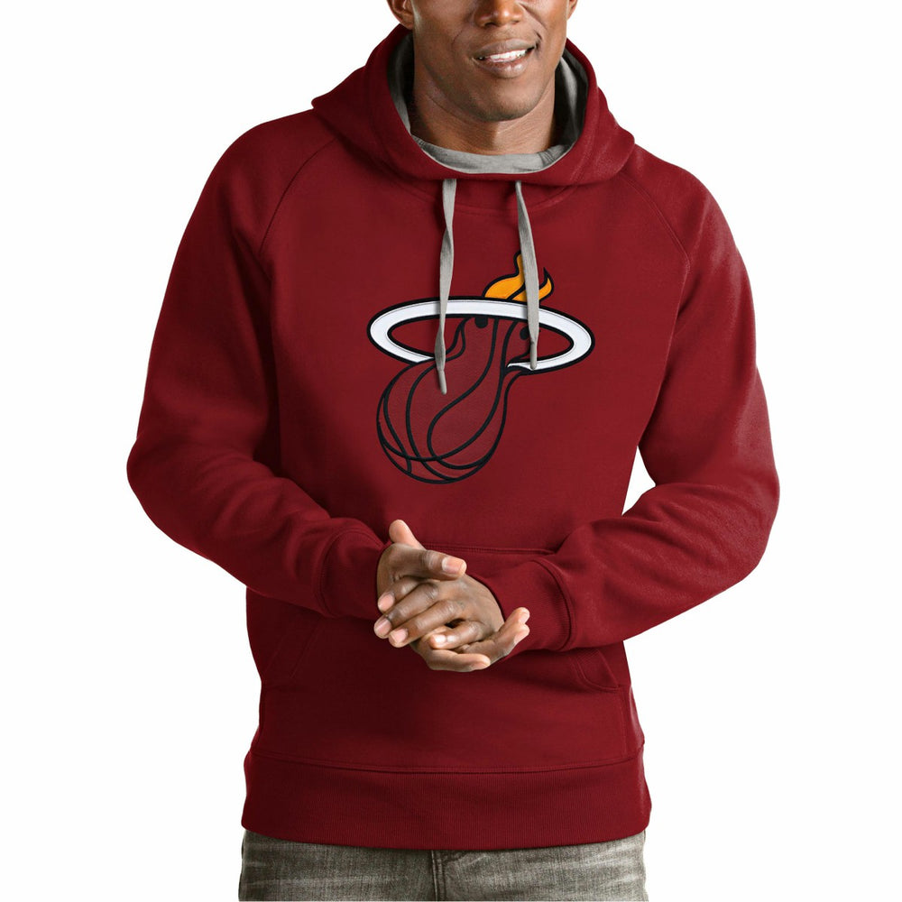 Miami Heat Antigua Team Logo Victory Pullover Hoodie Red