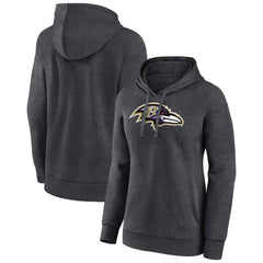 Baltimore Ravens Women's Primary Logo Pullover Hoodie Charcoal