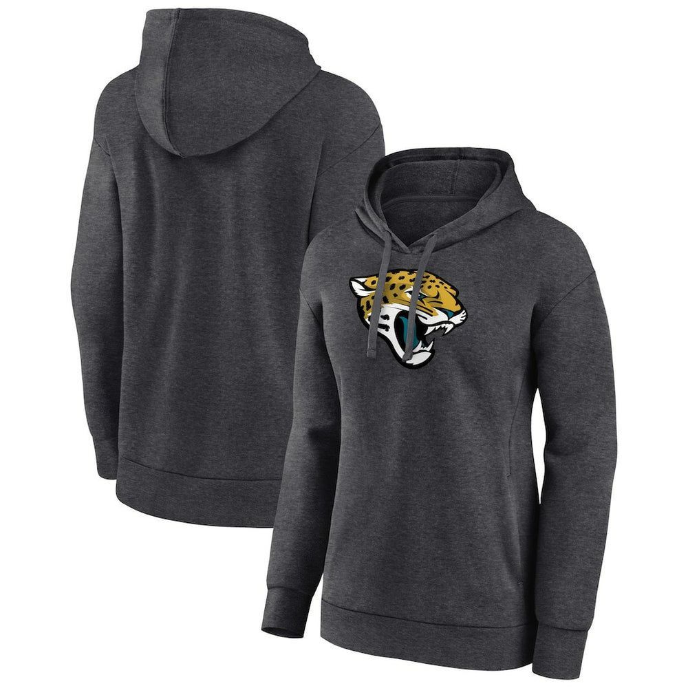 Jacksonville Jaguars Women's Primary Logo Pullover Hoodie Charcoal