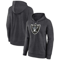 Las Vegas Raiders Women's Primary Logo Pullover Hoodie Charcoal