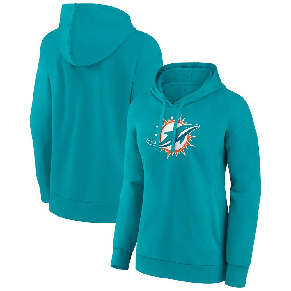 Miami Dolphins Women's Primary Logo Pullover Hoodie Aqua