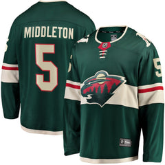 NHL Jake Middleton Minnesota Wild Fanatics Home Breakaway Player Jersey - Green