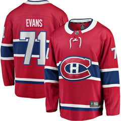 NHL Jake Evans Montreal Canadiens Fanatics Home Breakaway Player Jersey - Red