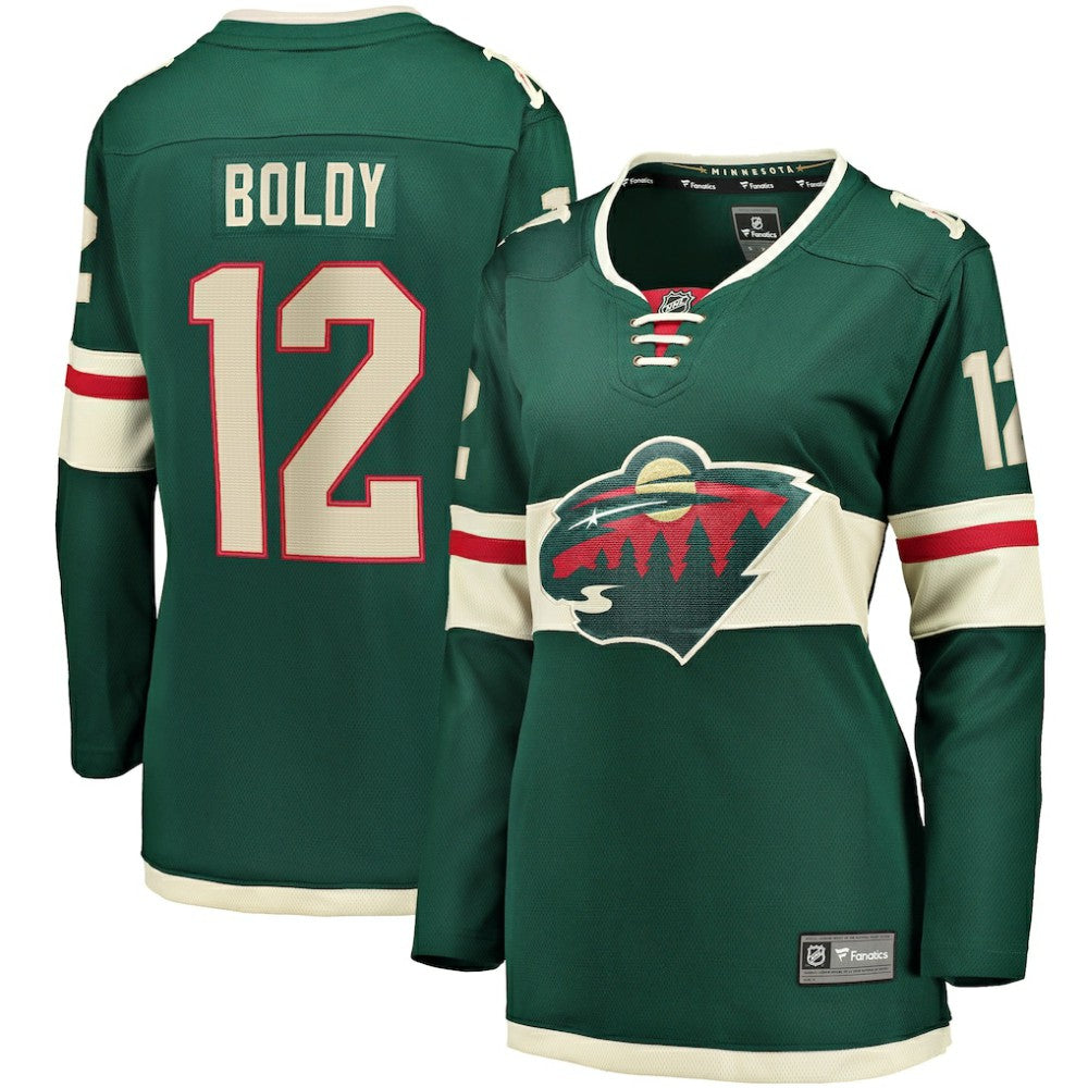 NHL Matthew Boldy Minnesota Wild Fanatics Women's Home Breakaway Player Jersey - Green
