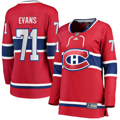 NHL Jake Evans Montreal Canadiens Fanatics Women's Home Breakaway Player Jersey - Red