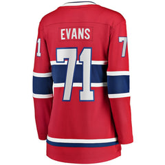 NHL Jake Evans Montreal Canadiens Fanatics Women's Home Breakaway Player Jersey - Red