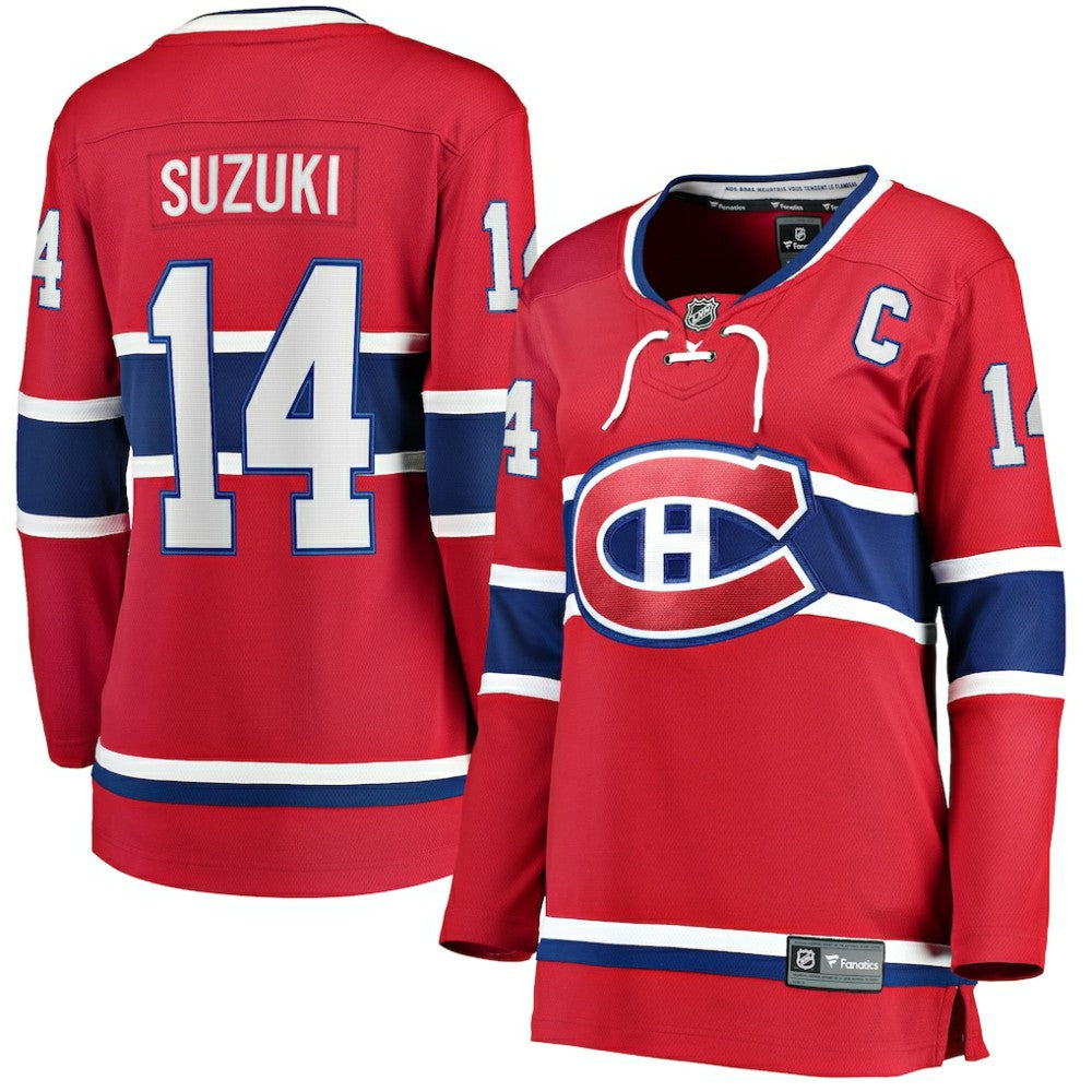 NHL Nick Suzuki Montreal Canadiens Fanatics Women's Home Captain Patch Breakaway Player Jersey - Red
