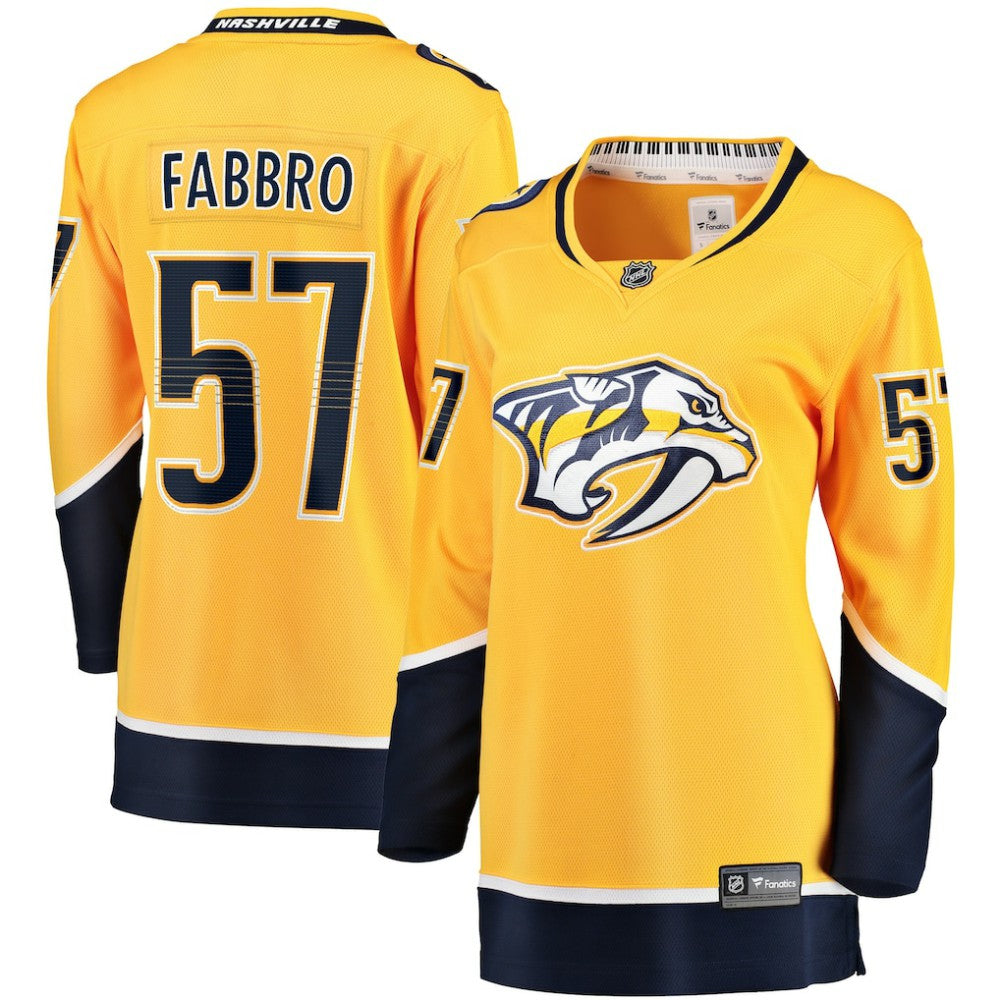 NHL Dante Fabbro Nashville Predators Fanatics Women's Home Breakaway Player Jersey - Gold