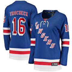 NHL Vincent Trocheck New York Rangers Fanatics Women's Home Breakaway Player Jersey - Blue