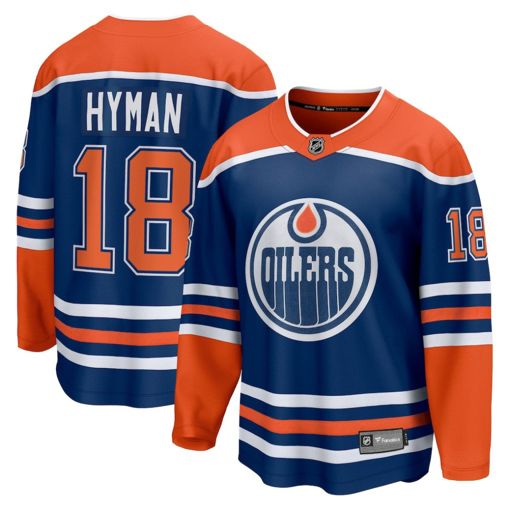 NHL Zach Hyman Edmonton Oilers Fanatics Home Breakaway Player Jersey - Royal