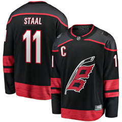 NHL Jordan Staal Carolina Hurricanes Fanatics Home Captain Patch Breakaway Player Jersey - Black