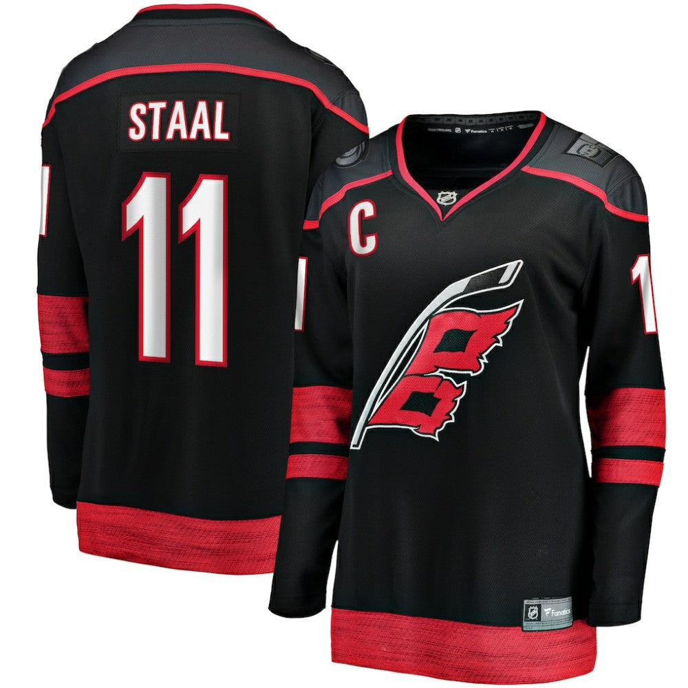 NHL Jordan Staal Carolina Hurricanes Fanatics Women's Home Captain Patch Breakaway Player Jersey - Black