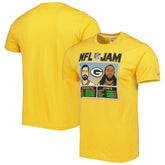 Aaron Rodgers & Aaron Jones Green Bay Packers Homage Unisex NFL Jam Tri-Blend T-Shirt Heather Gold
