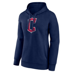 Cleveland Guardians Women's Distressed Team Pullover Hoodie - Navy Hoodies