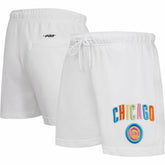 Chicago Cubs Pro Standard Women's Washed Neon Shorts - White Shorts