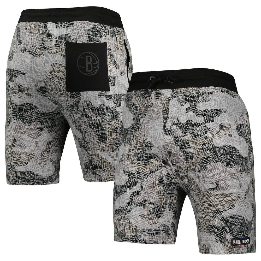 Brooklyn Nets NBA x Hugo Boss Slam Camo Shorts Black