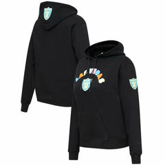 Las Vegas Raiders Pro Standard Women's Neon Fleece Pullover Hoodie Black
