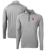 Denver Broncos Cutter & Buck Adapt Eco Knit Stretch Recycled Big & Tall Quarter-Zip Throwback Pullover Top Gray