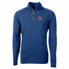 Denver Broncos Cutter & Buck Adapt Eco Knit Stretch Recycled Big & Tall Quarter-Zip Throwback Pullover Top Royal