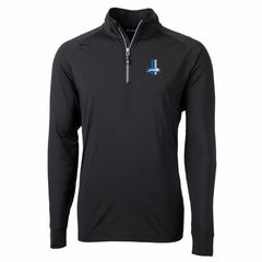 Detroit Lions Cutter & Buck Adapt Eco Knit Stretch Recycled Big & Tall Quarter-Zip Throwback Pullover Top Black