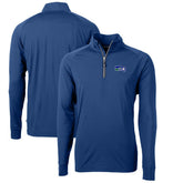 Seattle Seahawks Cutter & Buck Adapt Eco Knit Stretch Recycled Big & Tall Quarter-Zip Throwback Pullover Top Royal