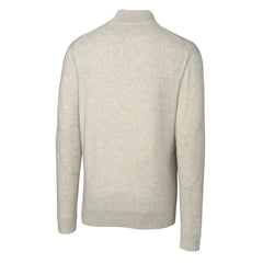 Cleveland Browns Cutter & Buck Throwback Logo Lakemont Tri-Blend Big & Tall Quarter-Zip Pullover Sweater Oatmeal