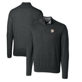 Miami Dolphins Cutter & Buck Throwback Logo Lakemont Tri-Blend Big & Tall Quarter-Zip Pullover Sweater Heather Charcoal