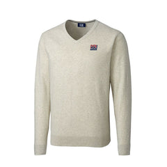 New York Giants Cutter & Buck Throwback Logo Lakemont Tri-Blend Big & Tall V-Neck Pullover Sweater Oatmeal