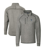 Indianapolis Colts Cutter & Buck Mainsail Sweater-Knit Big & Tall Half-Zip Pullover Jacket Heather Gray
