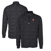 Tampa Bay Buccaneers Cutter & Buck Throwback Logo Big & Tall Traverse Camo Print Stretch Quarter-Zip Pullover Top Black