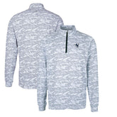 Indianapolis Colts Cutter & Buck Throwback Logo Big & Tall Traverse Camo Print Stretch Quarter-Zip Pullover Top Charcoal