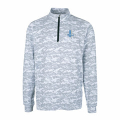 Detroit Lions Cutter & Buck Throwback Logo Big & Tall Traverse Camo Print Stretch Quarter-Zip Pullover Top Charcoal