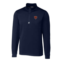 Chicago Bears Cutter & Buck Throwback Logo Traverse Stretch Quarter-Zip Big & Tall Pullover Top Navy