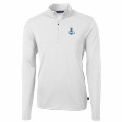 Detroit Lions Cutter & Buck Throwback Logo Virtue Eco Pique Recycled Quarter-Zip Big & Tall Pullover Top White