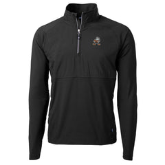 Cleveland Browns Cutter & Buck Adapt Eco Knit Hybrid Recycled Quarter-Zip Throwback Pullover Top Black
