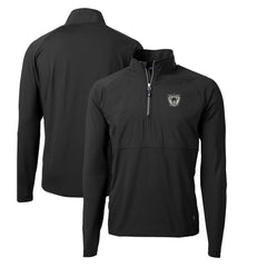 Las Vegas Raiders Cutter & Buck Adapt Eco Knit Hybrid Recycled Quarter-Zip Throwback Pullover Top Black