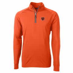 Chicago Bears Cutter & Buck Adapt Eco Knit Stretch Recycled Quarter-Zip Throwback Pullover Top Orange