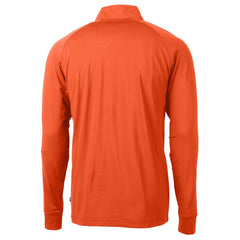 Chicago Bears Cutter & Buck Adapt Eco Knit Stretch Recycled Quarter-Zip Throwback Pullover Top Orange