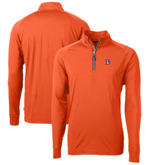 Denver Broncos Cutter & Buck Adapt Eco Knit Stretch Recycled Quarter-Zip Throwback Pullover Top Orange