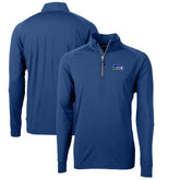 Seattle Seahawks Cutter & Buck Adapt Eco Knit Stretch Recycled Quarter-Zip Throwback Pullover Top Royal